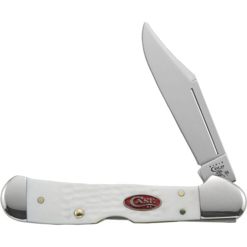 Case Jigged White Delrin Mini Copperlock Pocket Knife 60185