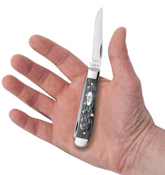Case Mini Trapper Pocket Worn® Crandall Jig Gray Bone 58414 Pocket Knife