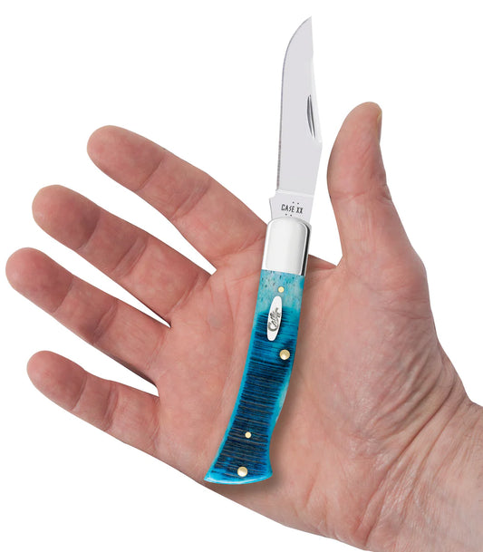 Case Sawcut Jigged Caribbean Blue Bone Case Axe Handle