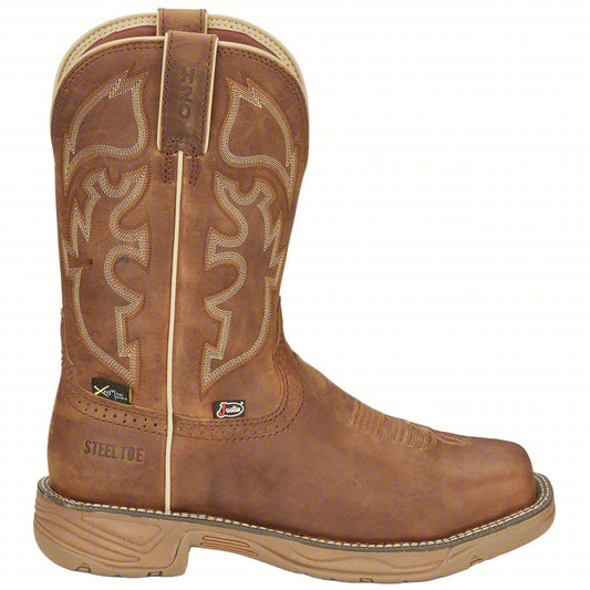 Justin Men's Stampede Rush Saddle Tan Steel Toe Work Boots