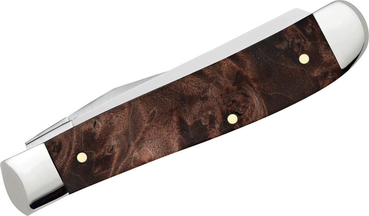 Case Knives Mini Trapper Brown Maple Burl Wood Handle