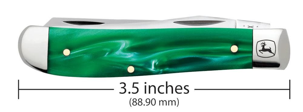 Case John Deere Smooth Green Pearl Kirinite® Mini Trapper
