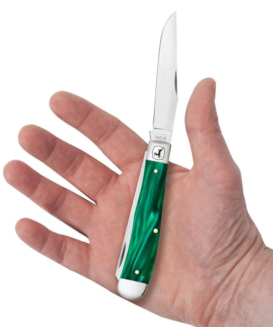 Case John Deere Smooth Green Pearl Kirinite® Trapper 15772 Pocket Knife