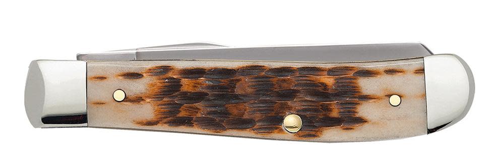 Case Knives Peach Seed Jig Amber Bone Mini Trapper