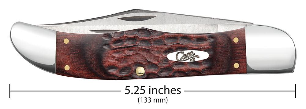 Case Jigged Dymalux® Rosewood Folding Hunter with Leather Sheath