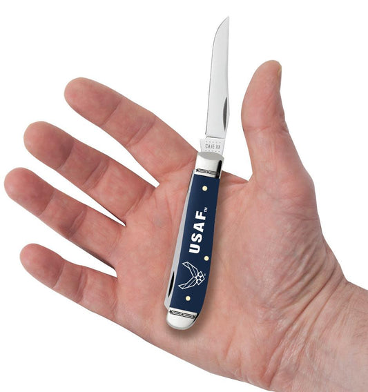 Case Knives U.S. Air Force™ Embellished Smooth Navy Blue Synthetic Mini Trapper Knife