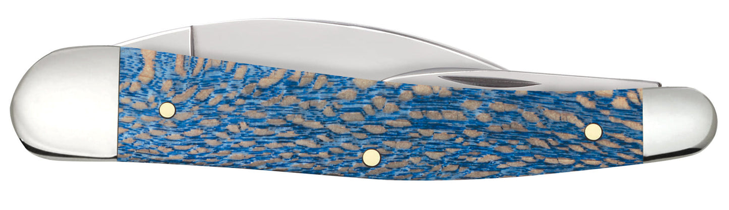 Case Smooth Blue Sycamore Wood Seahorse Whittler