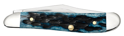 Case Pocket Worn Peach Seed Jig Mediterranean Blue Bone Peanut Pocket Knife