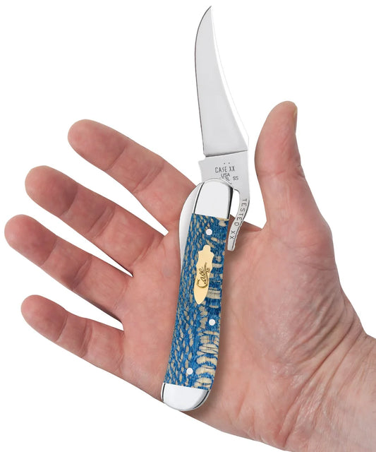 Case Smooth Blue Sycamore Wood RussLock® 63734 Pocket Knife