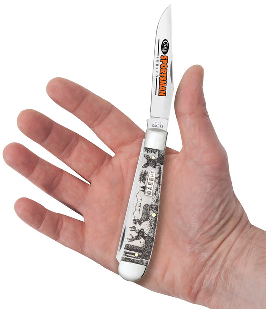 Case Sportsman Series Deer Embellished Smooth Natural Bone Trapper