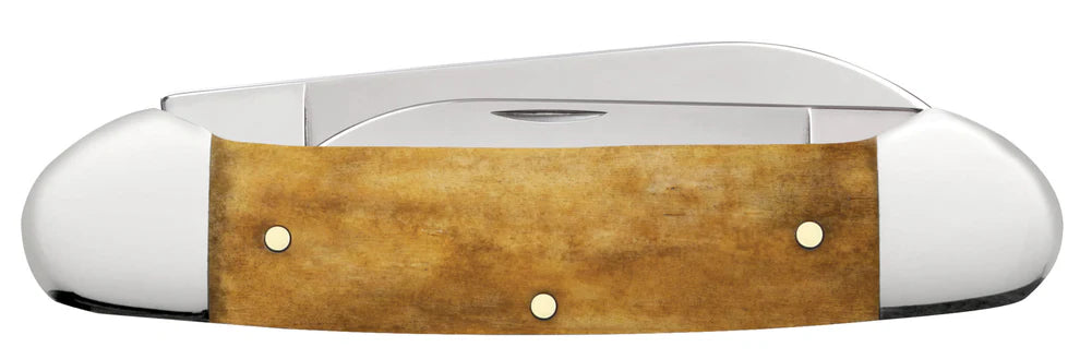 Case John Wayne Embellished Smooth Antique Bone Canoe