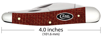 Case Smooth Dark Red Burlap Micarta® CS Seahorse Whittler