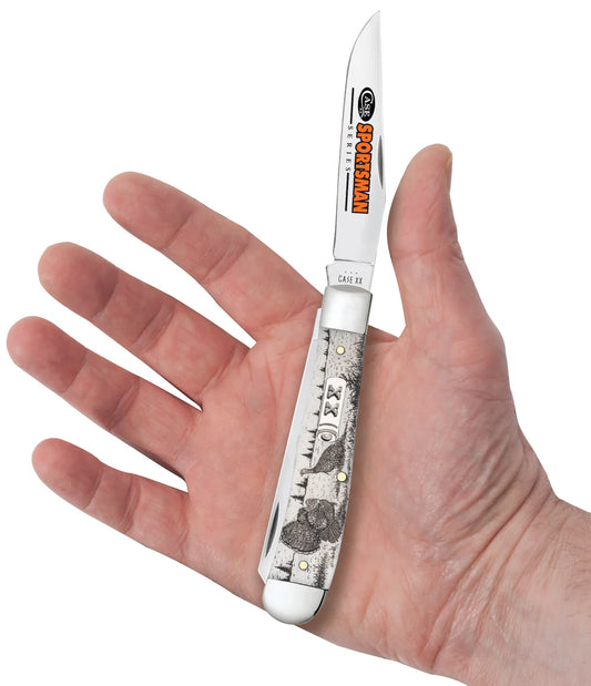 Case Sportsman Series Turkey Embellished Smooth Natural Bone Trapper