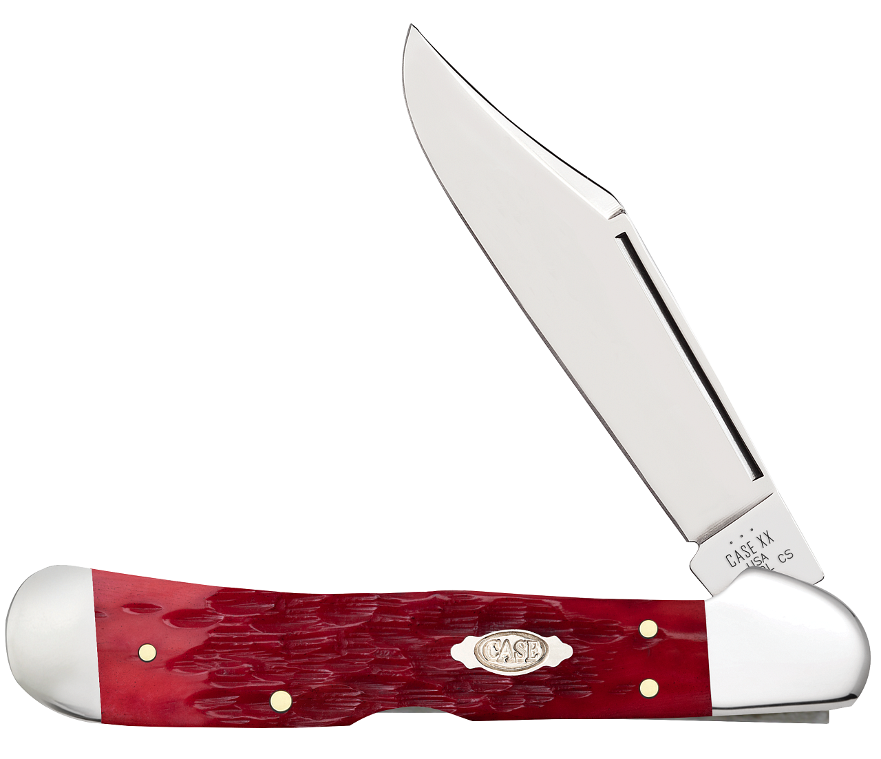 Case Copperlock Dark Red Bone 31946 Carbon Steel Pocket Knife