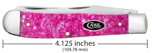Case Trapper Pink Crackle Kirinite 16160 Stainless Pocket Knife