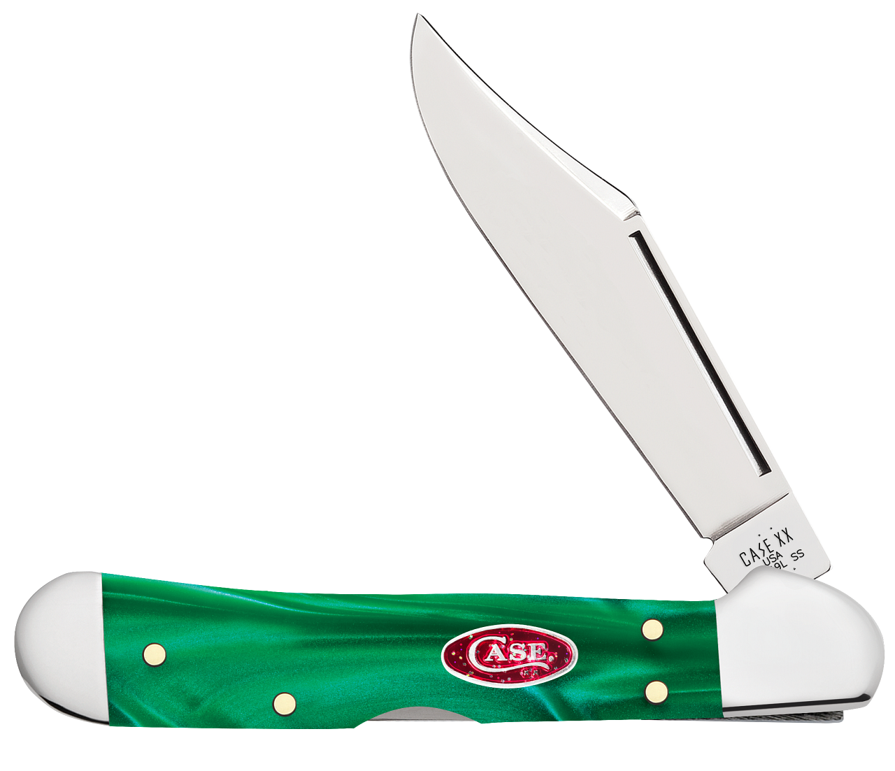 Case Mini Copperlock Green Pearl 24416 Stainless Pocket Knife