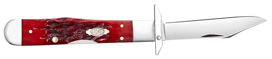 Case Dark Red Bone Peach Seed Jig Cheetah Cub