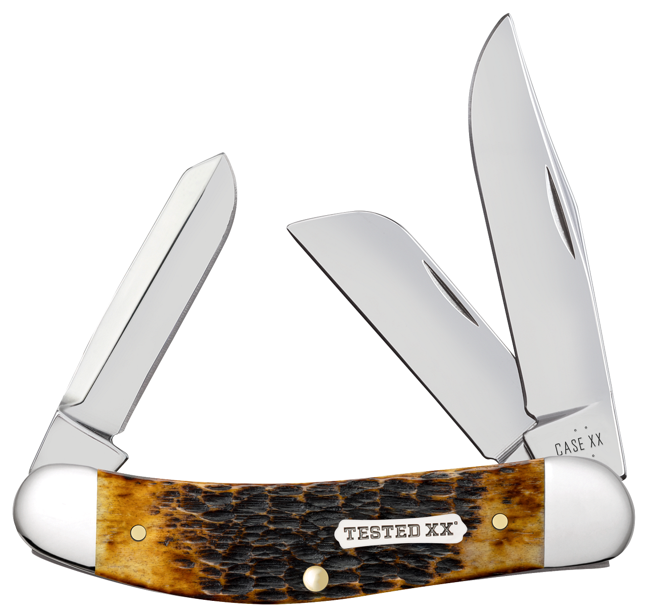Case Sowbelly Stockman Jig Burnt Amber Bone 51393 Carbon Steel Knife