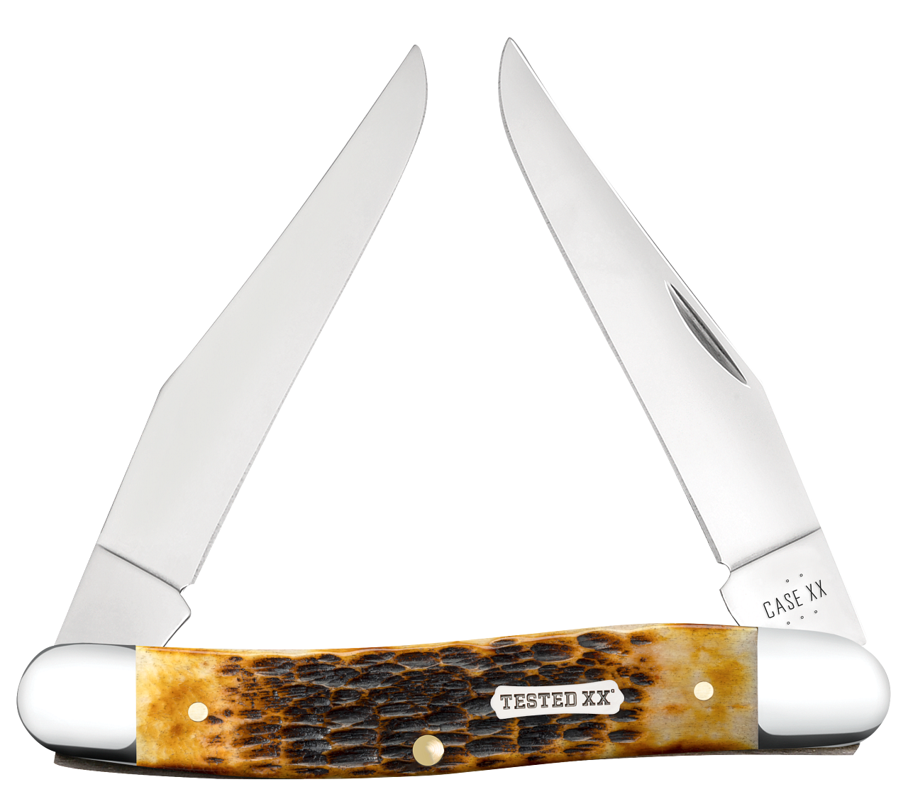 Case Muskrat Jig Burnt Amber Bone 51395 Carbon Steel Pocket Knife