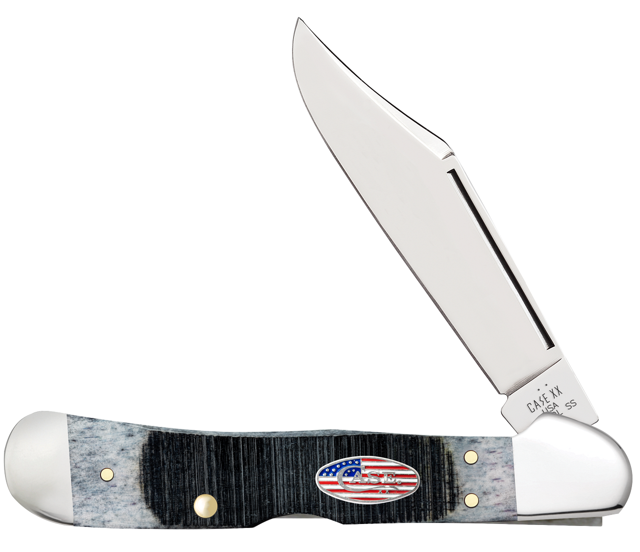 Case Copperlock Stars & Stripes Gray Bone 53063 Stainless Pocket Knife