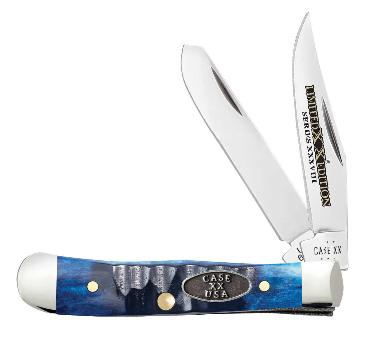 Case Tiny Trapper Limited Edition Gator Jig Ocean Blue Bone 53984 Stainless Pocket Knife