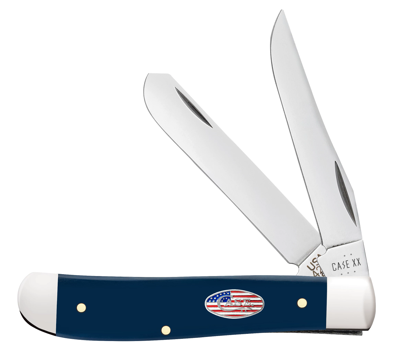 Case Mini Trapper USA Navy Blue Synthetic 10856 Stainless Pocket Knife