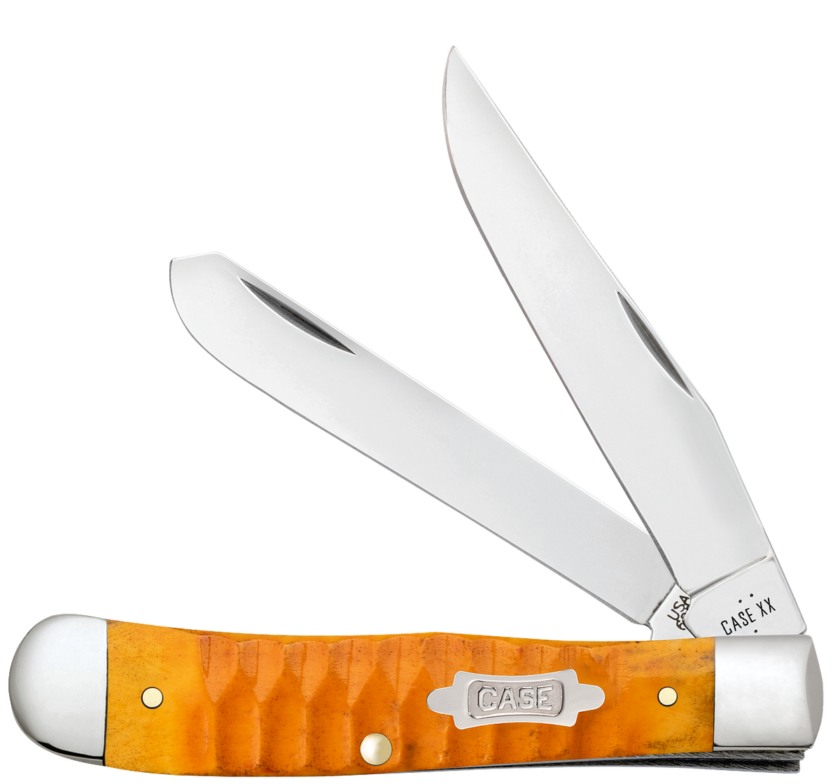 Case Trapper Gator Jig Persimmon Orange Bone 38070 Carbon Steel Pocket Knife