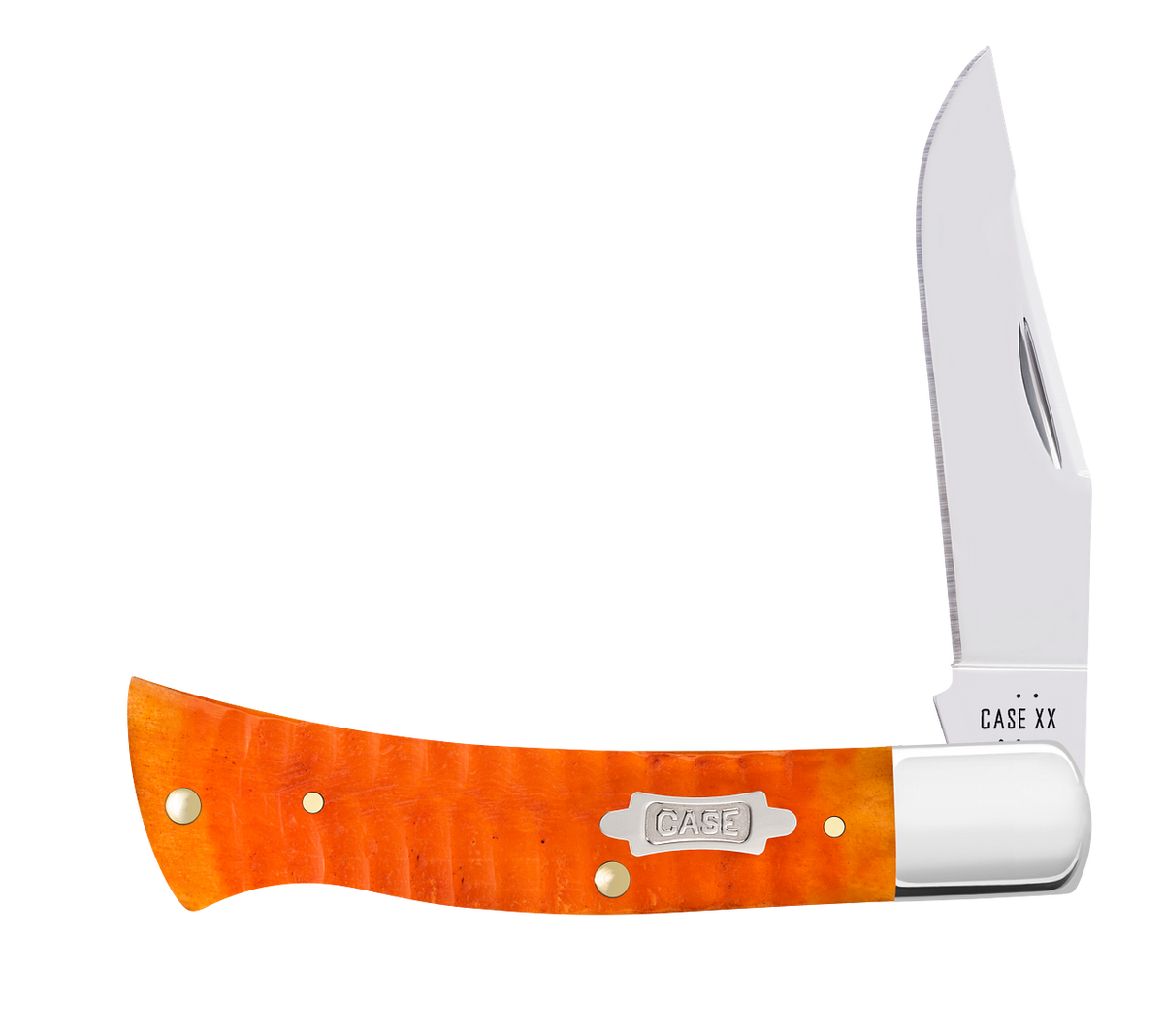Case Axe Gator Jig Persimmon Orange Bone 38076 Carbon Steel Pocket Knife