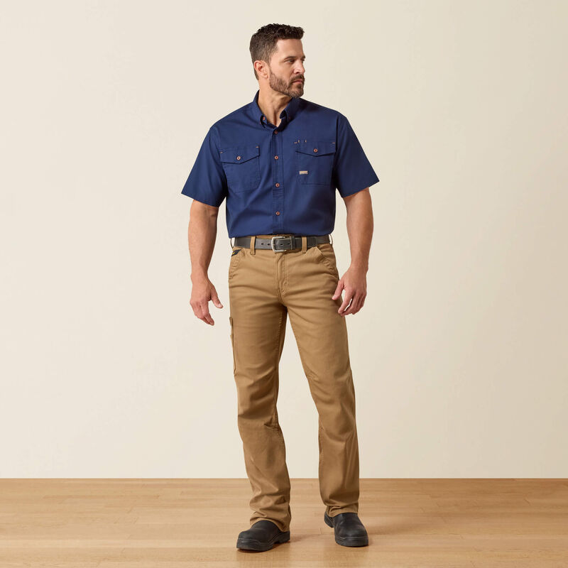 Ariat Men's Rebar M4 Relaxed DuraStretch Washed Twill Dungaree Boot Cut Pant