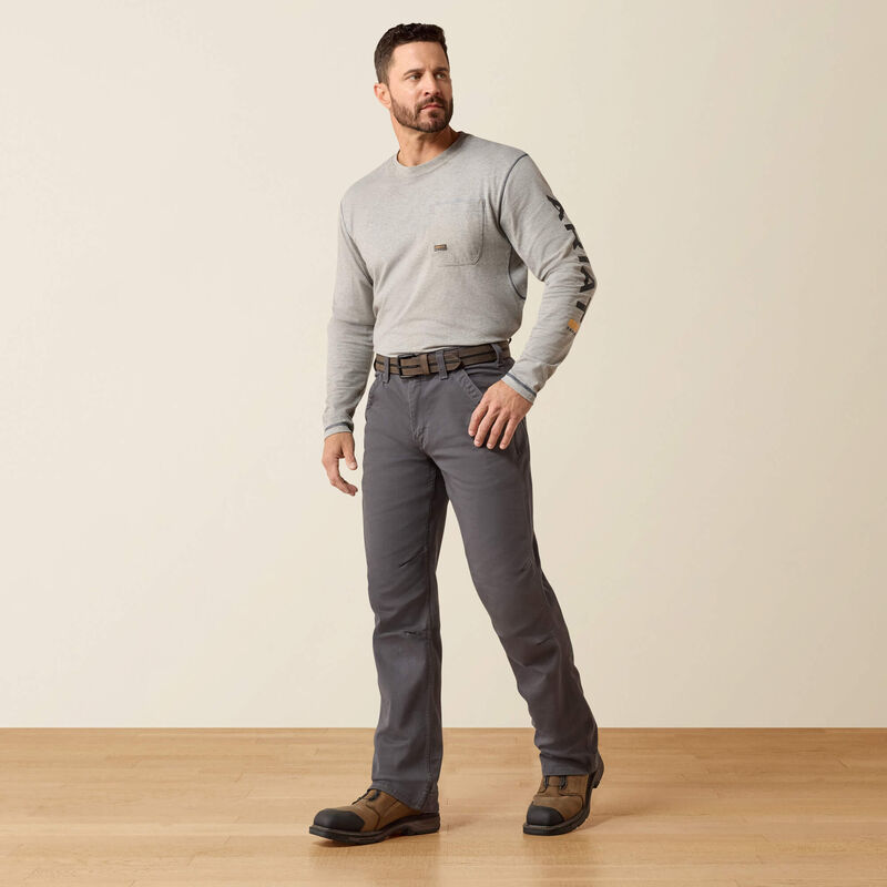Ariat Men's Rebar M4 Relaxed DuraStretch Washed Twill Dungaree Boot Cut Pant