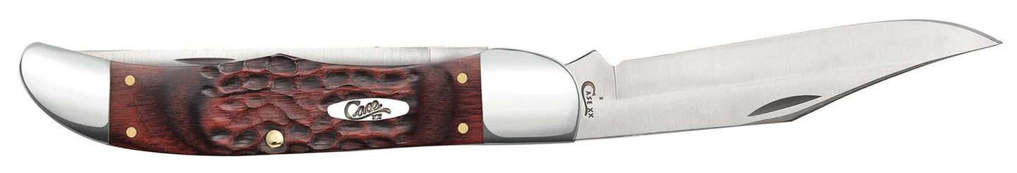 Case Jigged Dymalux® Rosewood Folding Hunter with Leather Sheath