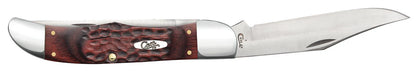 Case Jigged Dymalux® Rosewood Folding Hunter with Leather Sheath