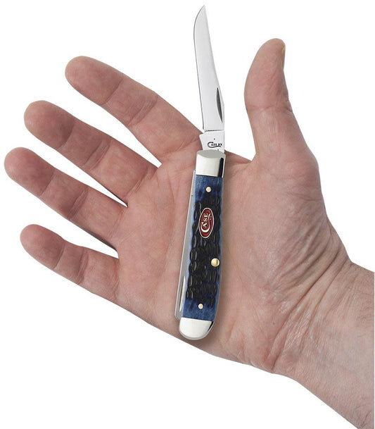 Case Knives Rogers Jig Navy Blue Bone Mini Trapper Knife