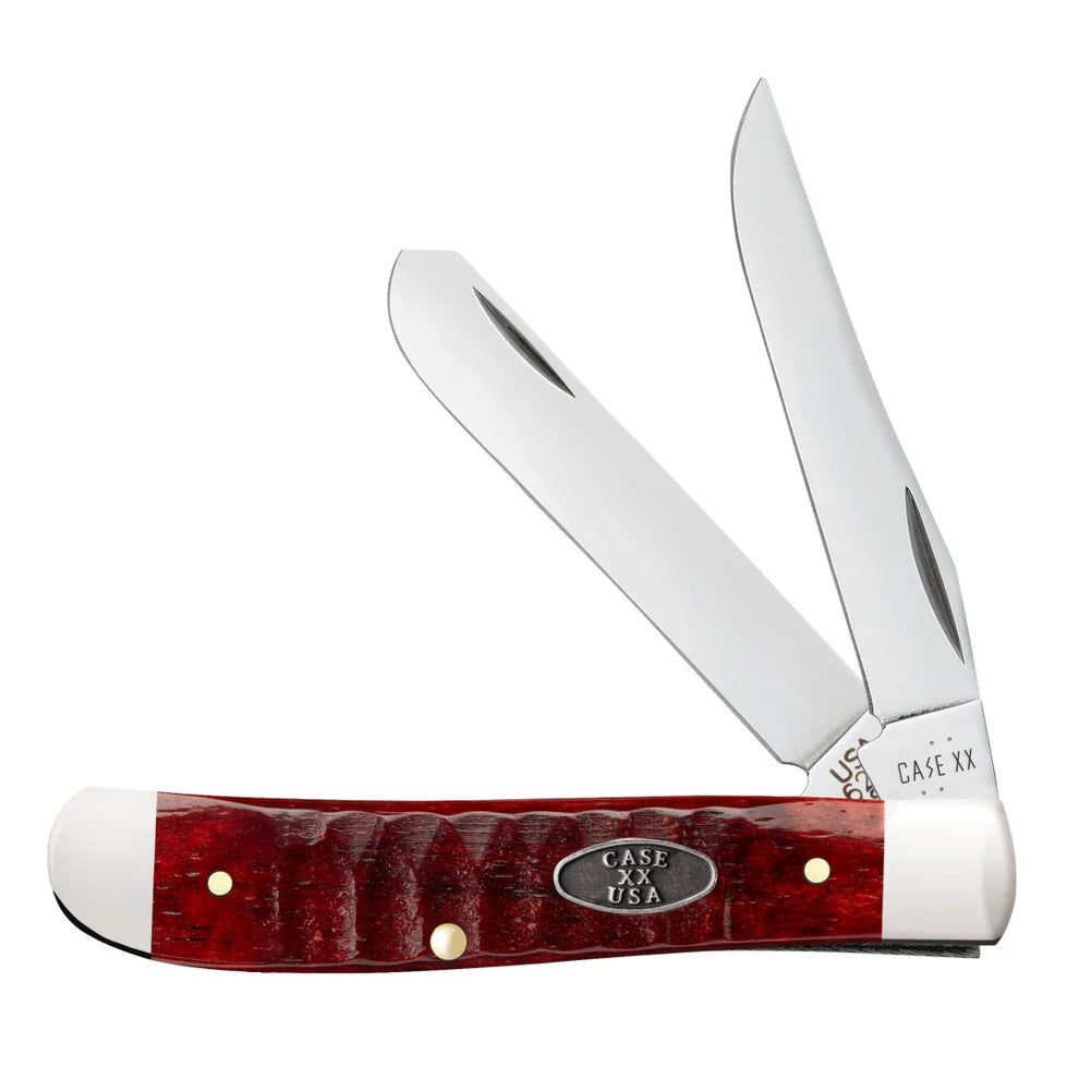 Case Gator Jigged Old Red Bone Mini Trapper 51541 Pocket Knife