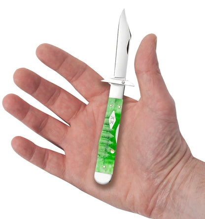 Case Gator Jigged Bright Green Bone Cheetah® Cub Pocket Knife 11446