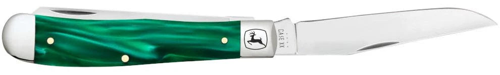 Case John Deere Smooth Green Pearl Kirinite® Trapper 15772 Pocket Knife