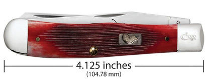 Case John Wayne Gift Set Barnboard Jig Dark Red Bone Trapper