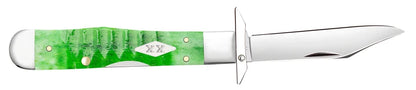 Case Gator Jigged Bright Green Bone Cheetah® Cub Pocket Knife 11446