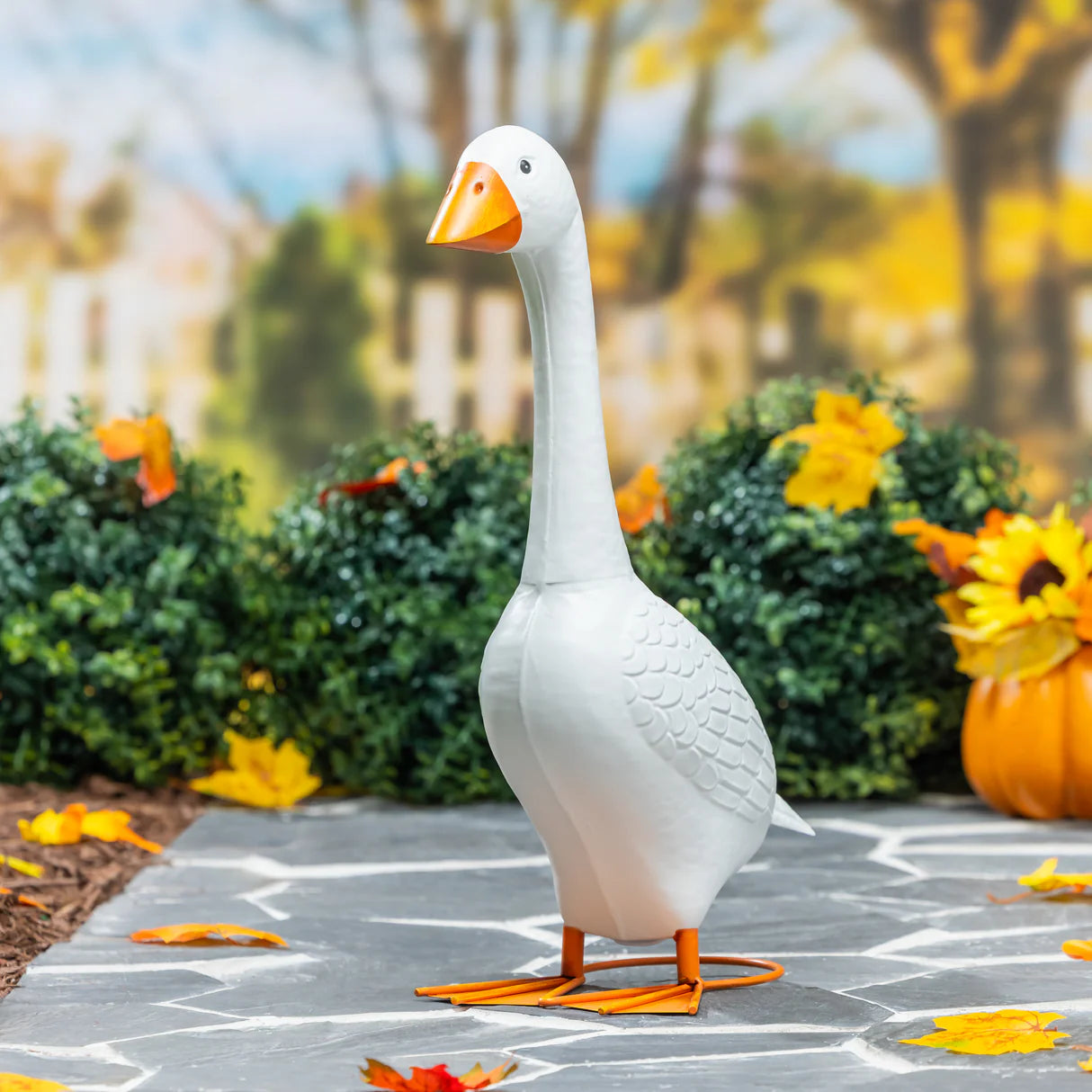 Evergreen Giddy The Goose, Metal Porch Statue, 21"H