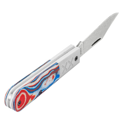 Case Crossroads™ Smooth Red, White & Blue Burl G-10 w/ White G-10 Barlow