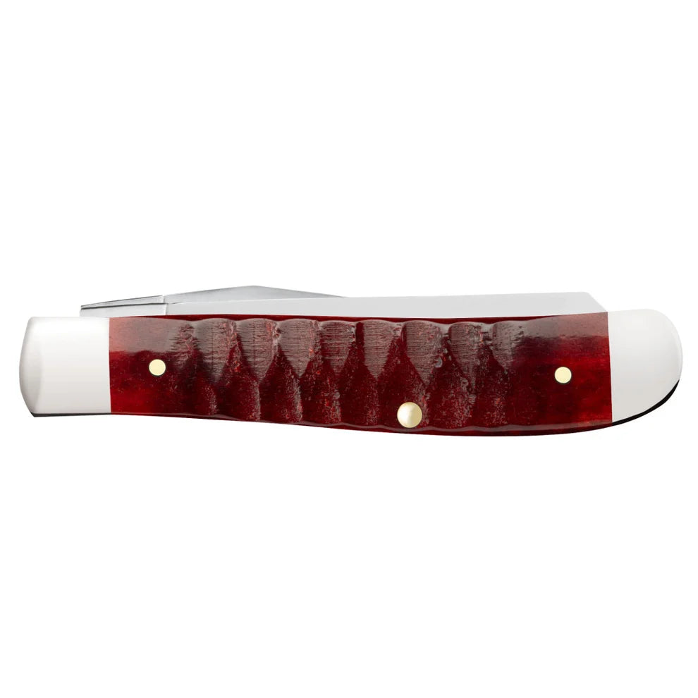Case Gator Jigged Old Red Bone Mini Trapper 51541 Pocket Knife