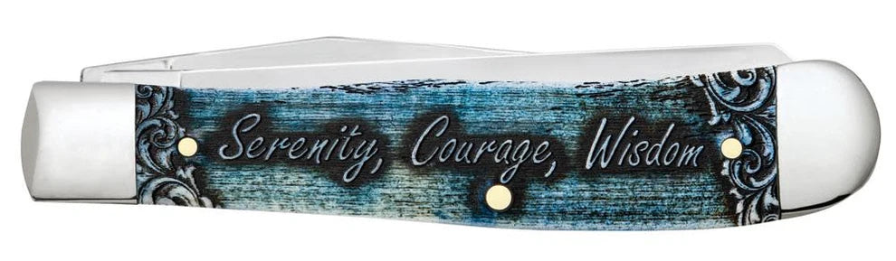 Case Serenity Prayer Smooth Natural Bone Trapper 38822 Pocket Knife
