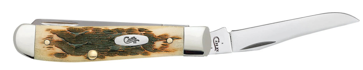 Case Knives Peach Seed Jig Amber Bone Mini Trapper