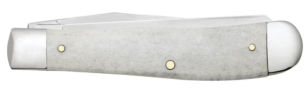 Case U.S. Veteran Gift Set Embellished Smooth Natural Bone with Blue and Red Color Wash Trapper (In Velvet Box)