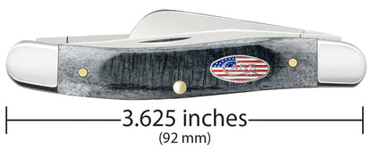 Cases Sawcut Jigged Gray Bone Medium Stockman