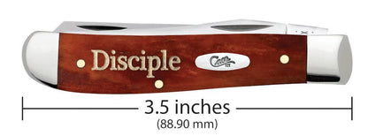 Case Knives Religious Sayings Matthew 28: 19-20 Embellished Smooth Chestnut Bone Mini Trapper