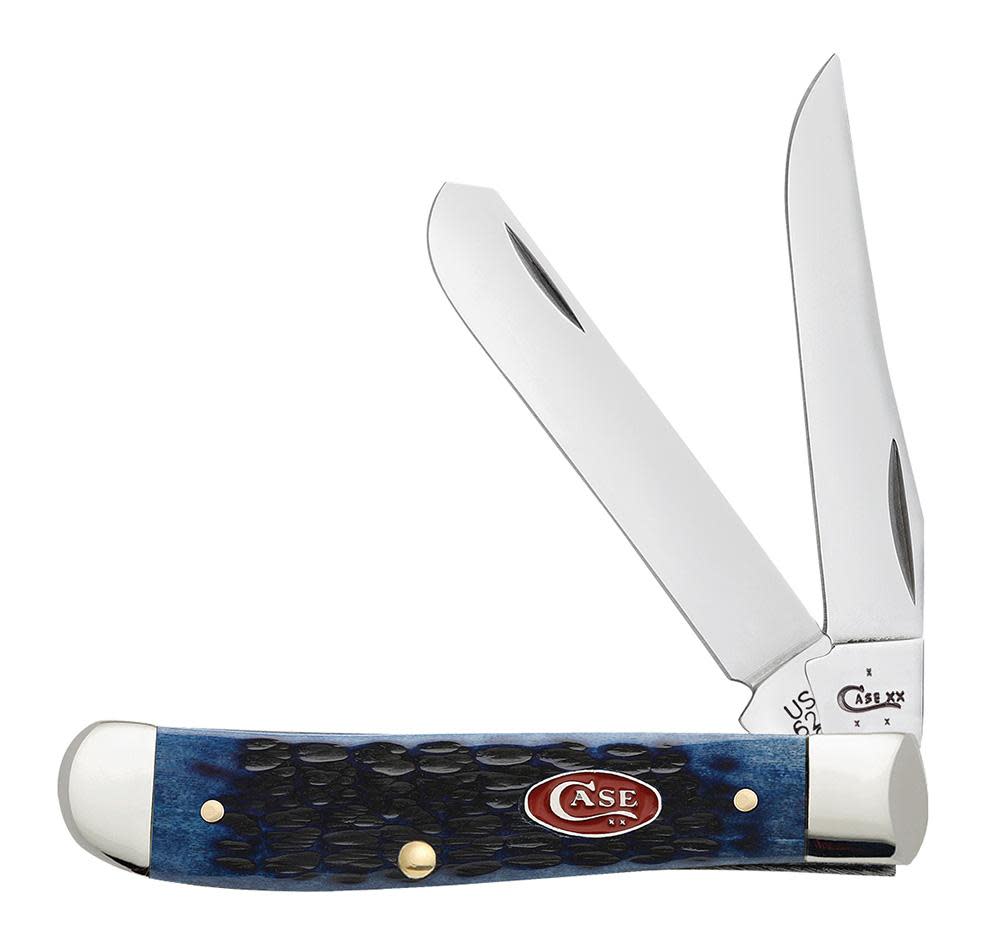Case Knives Rogers Jig Navy Blue Bone Mini Trapper Knife
