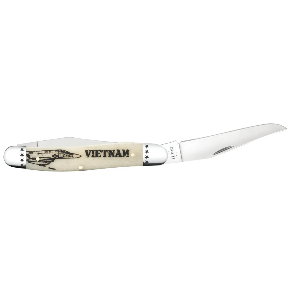 Case War Series Vietnam War Smooth Natural Bone Muskrat 58492 Pocket Knife