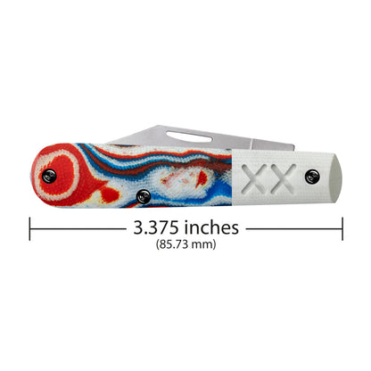 Case Crossroads™ Smooth Red, White & Blue Burl G-10 w/ White G-10 Barlow