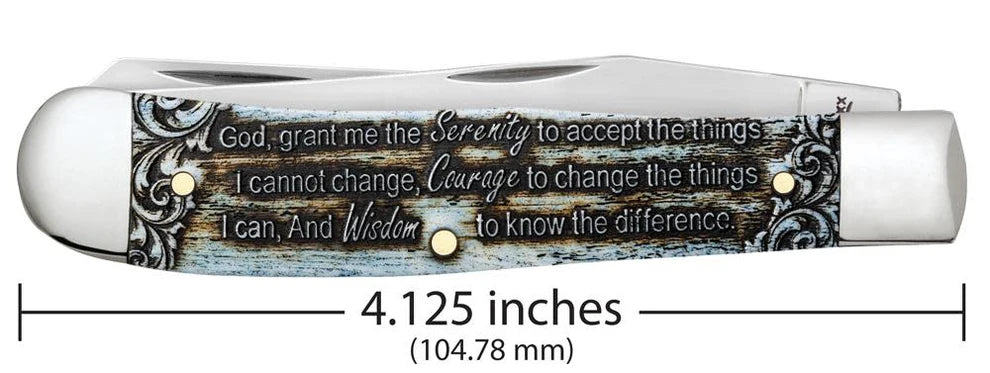 Case Serenity Prayer Smooth Natural Bone Trapper 38822 Pocket Knife